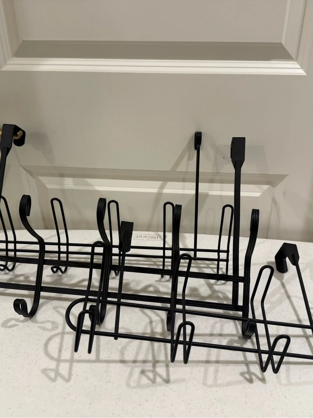 Black Metal Over-the-Door Hook Rack Trio ~ Sleek Over the Door Organizer